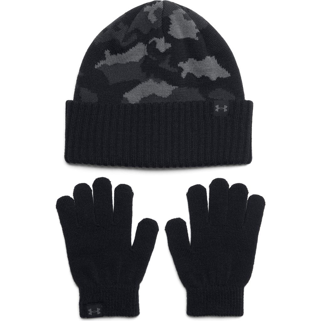 Under Armour Kids' Cuffed Beanie & Glove Set In Orange