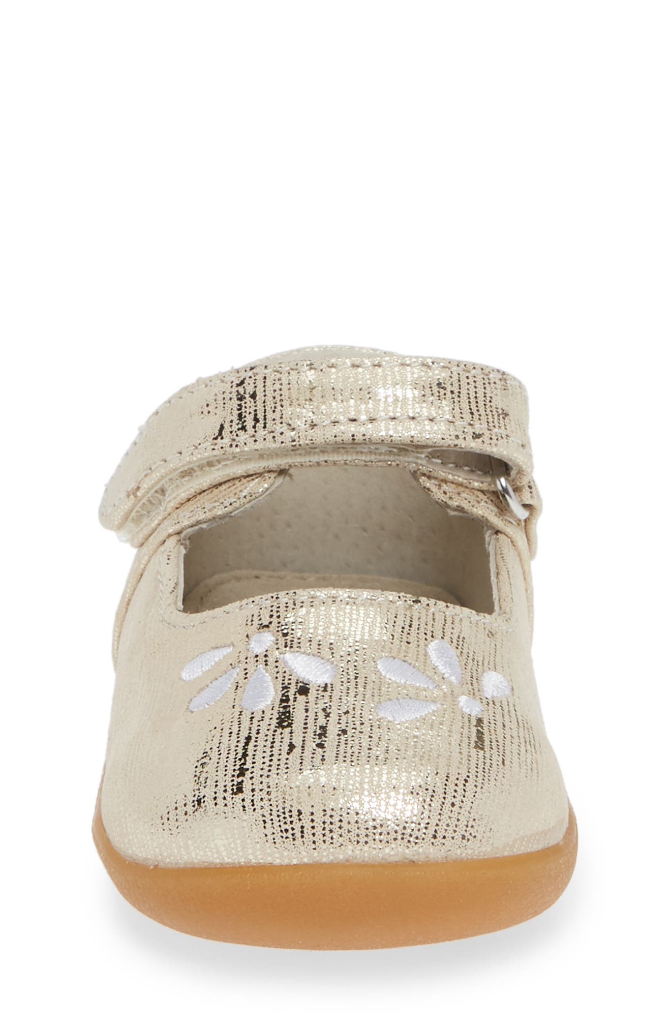 Ginny Embroidered Metallic Mary Jane, Alternate, color, GOLD