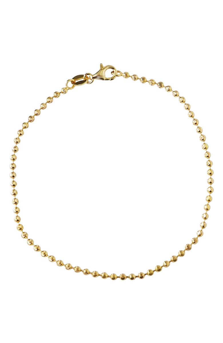Argento Vivo Sterling Silver Ball Chain Bracelet, Main, color, Gold