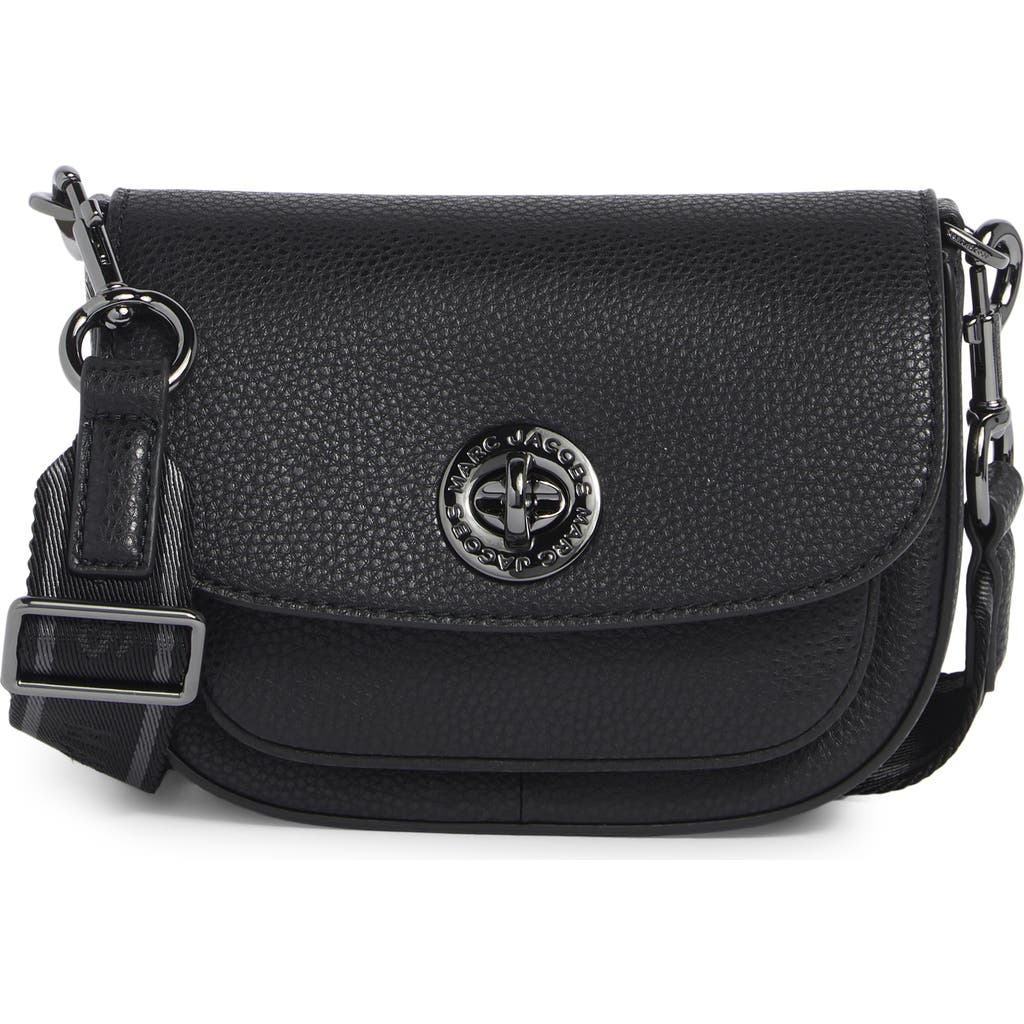 Marc Jacobs The Dtm Signet Turnlock Small Saddle Bag In Black