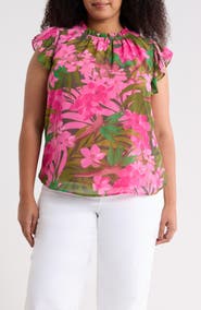 SUGARLIPS Dandi Floral Veda Cap Sleeve Top