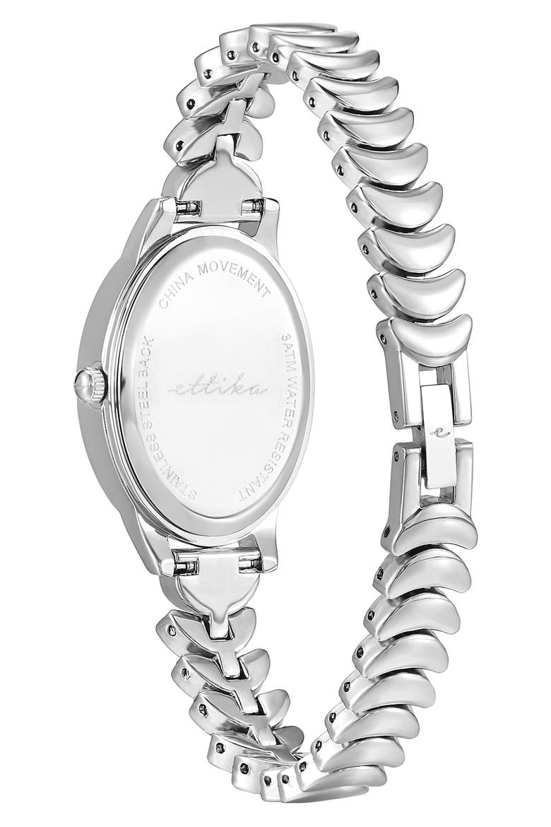 Oval Modern Bracelet Watch, 24mm x 31mm, Alternate, color, BONE AND SILVER
