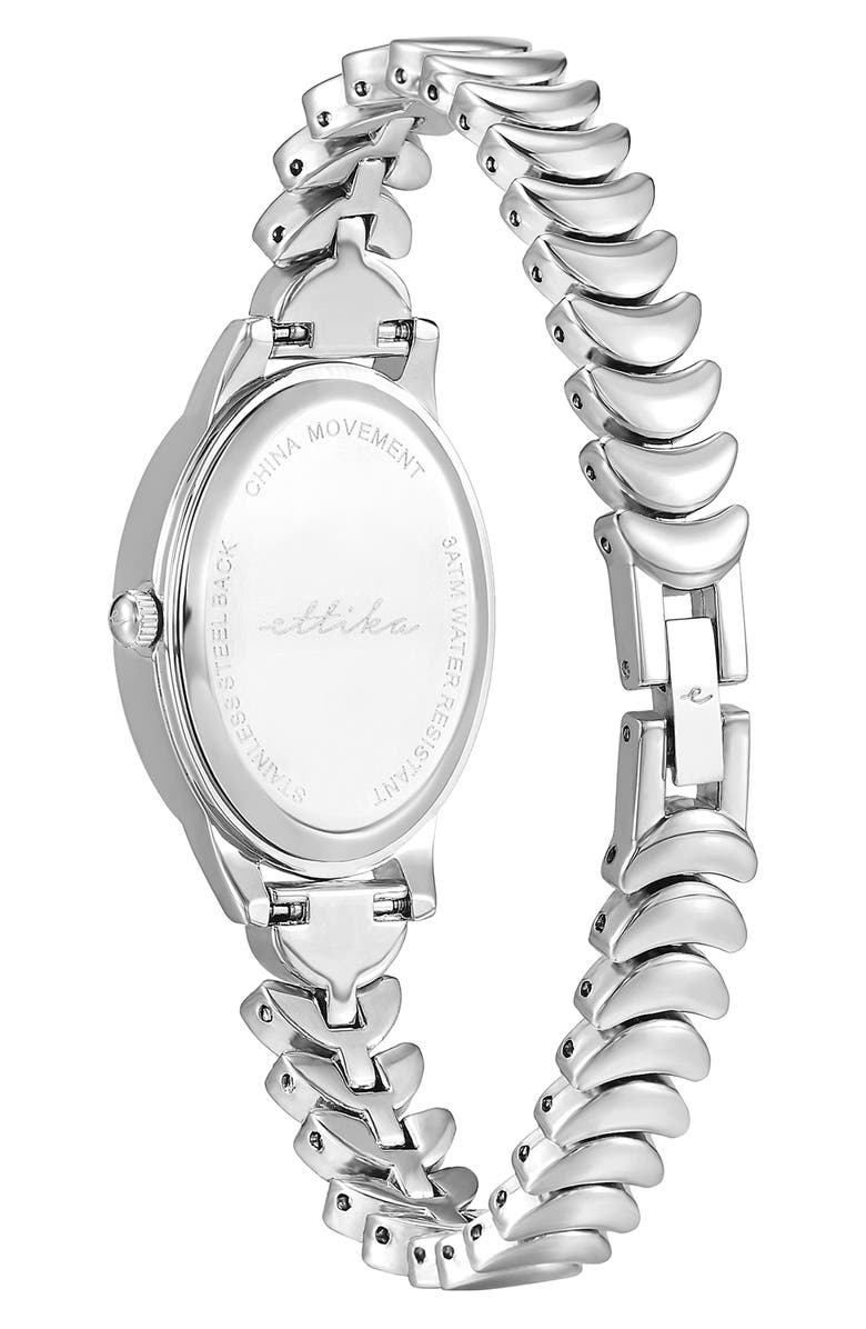 Ettika Oval Modern Bracelet Watch, 24mm x 31mm, Alternate, color, Bone And Silver