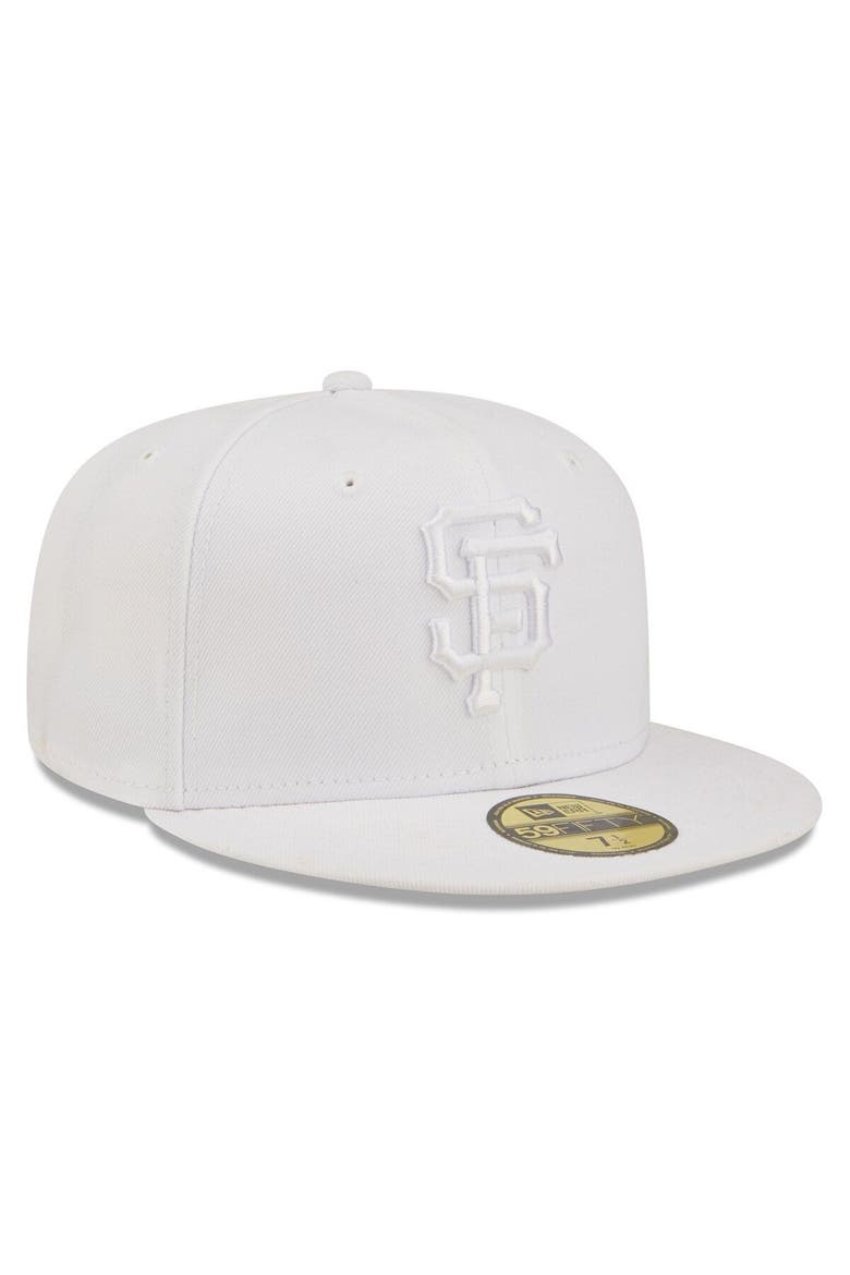 Men's New Era San Francisco Giants White on White 59FIFTY Fitted Hat, Alternate, color, White