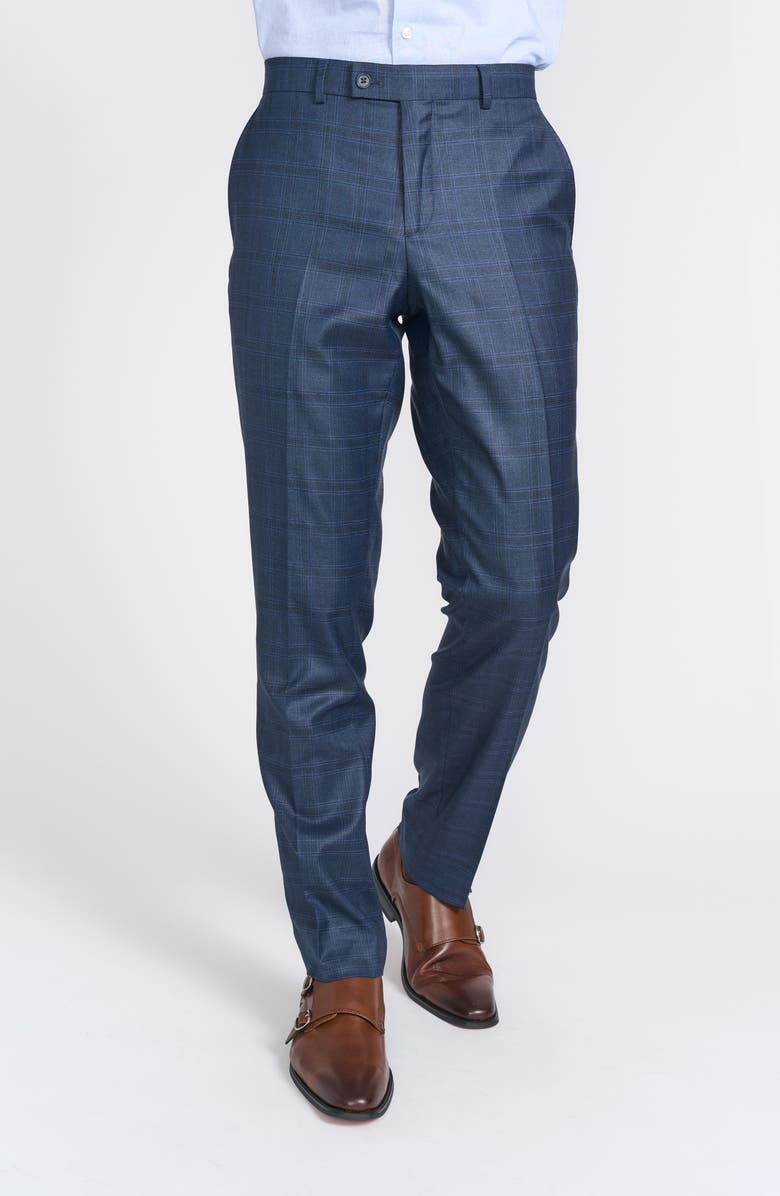 SAVILE ROW CO Hoxton Plaid Suit, Alternate, color, Navy