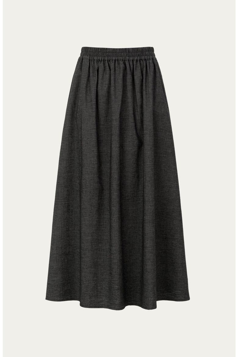 Hemp Blend Maxi Skirt, Alternate, color, washed black