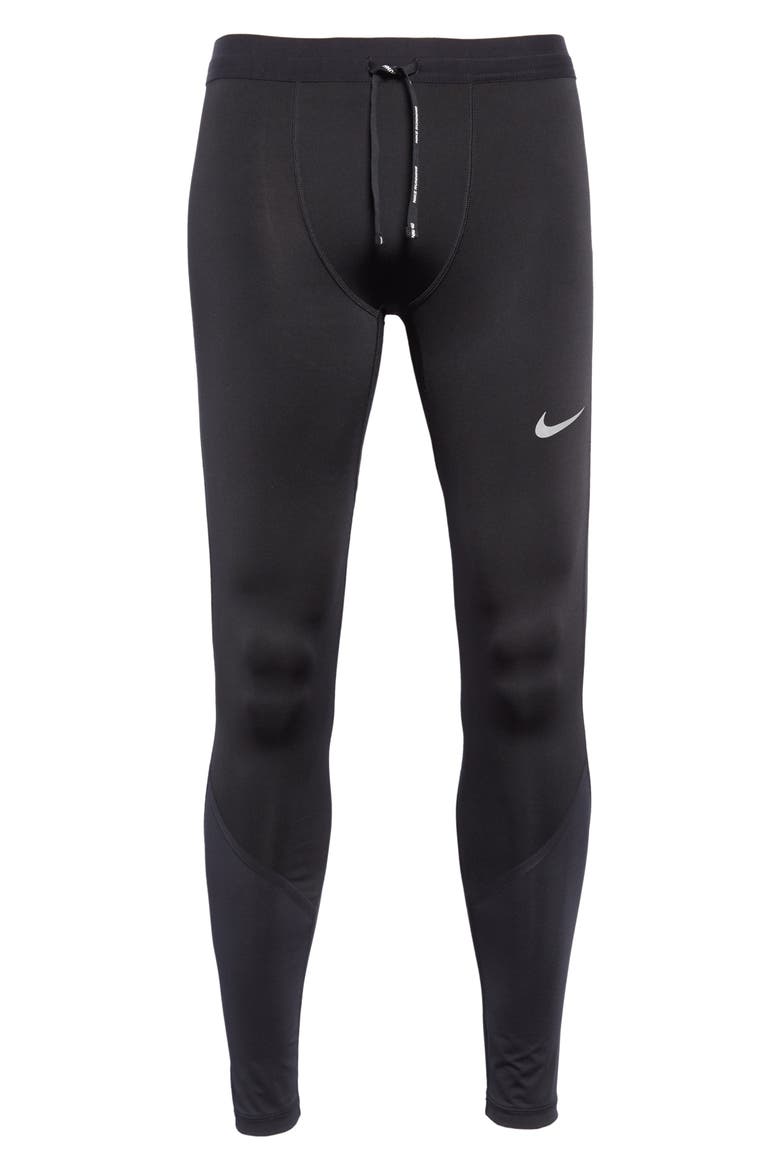 Power Tech Running Tights, Alternate, color, BLACK/ BLACK/ SILVER