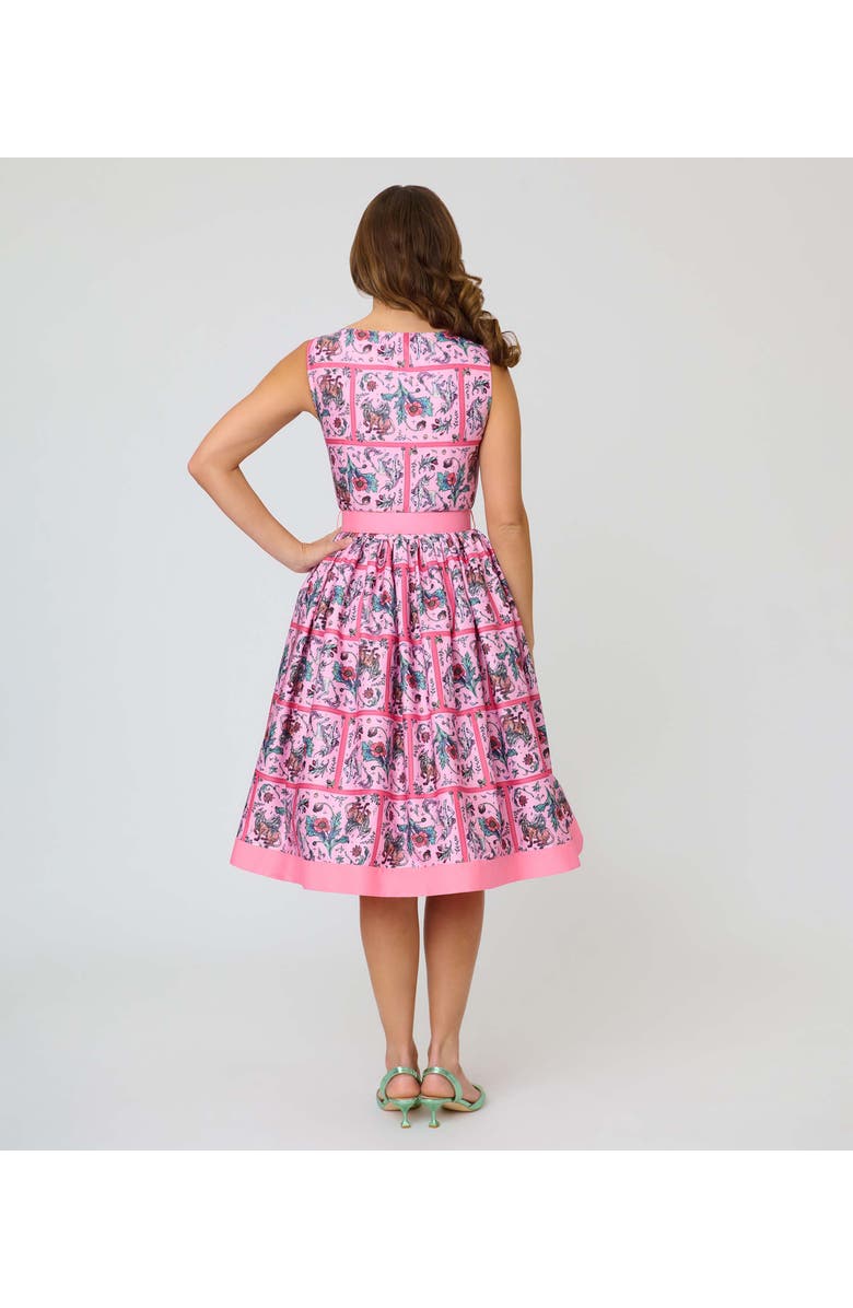 Unique Vintage Sleeveless Button Swing Dress, Alternate, color, Pink Floral Print