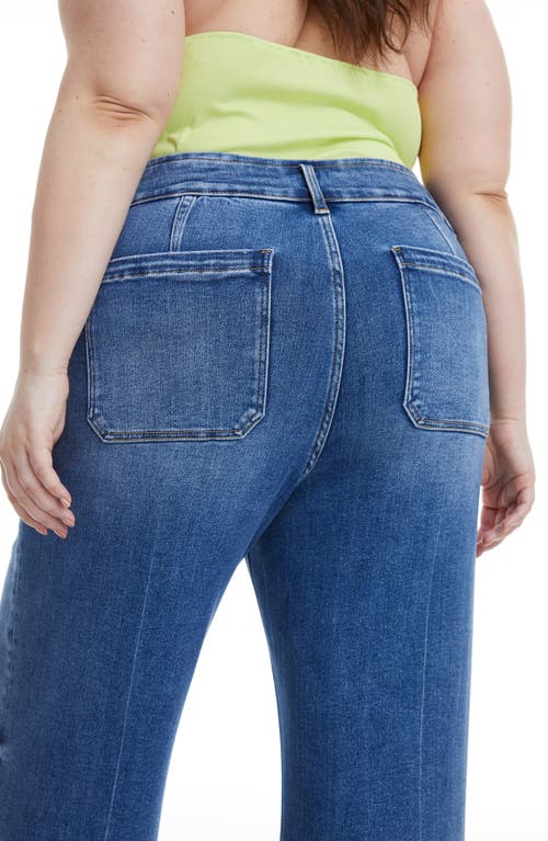 Bayeas Plus Size High Rise Wide Leg Jeans With Raw Hem