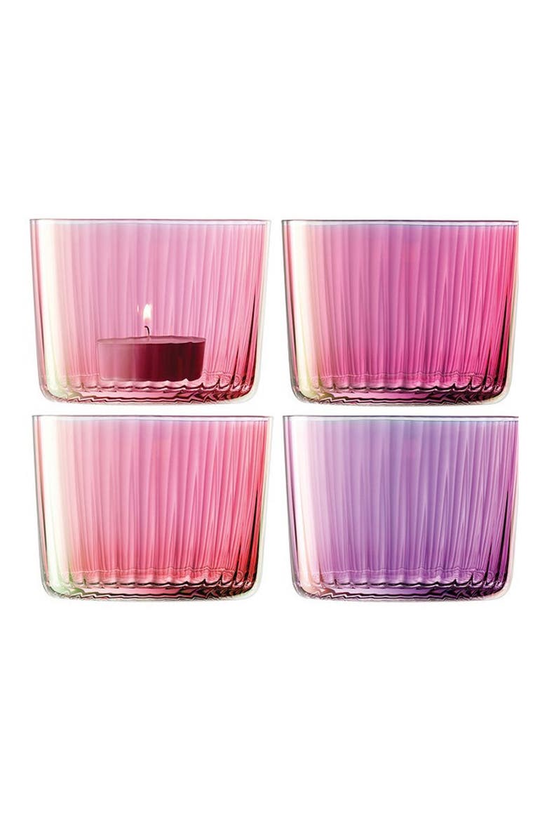 4-Piece Votive Candleholder Set, Main, color, GARNET