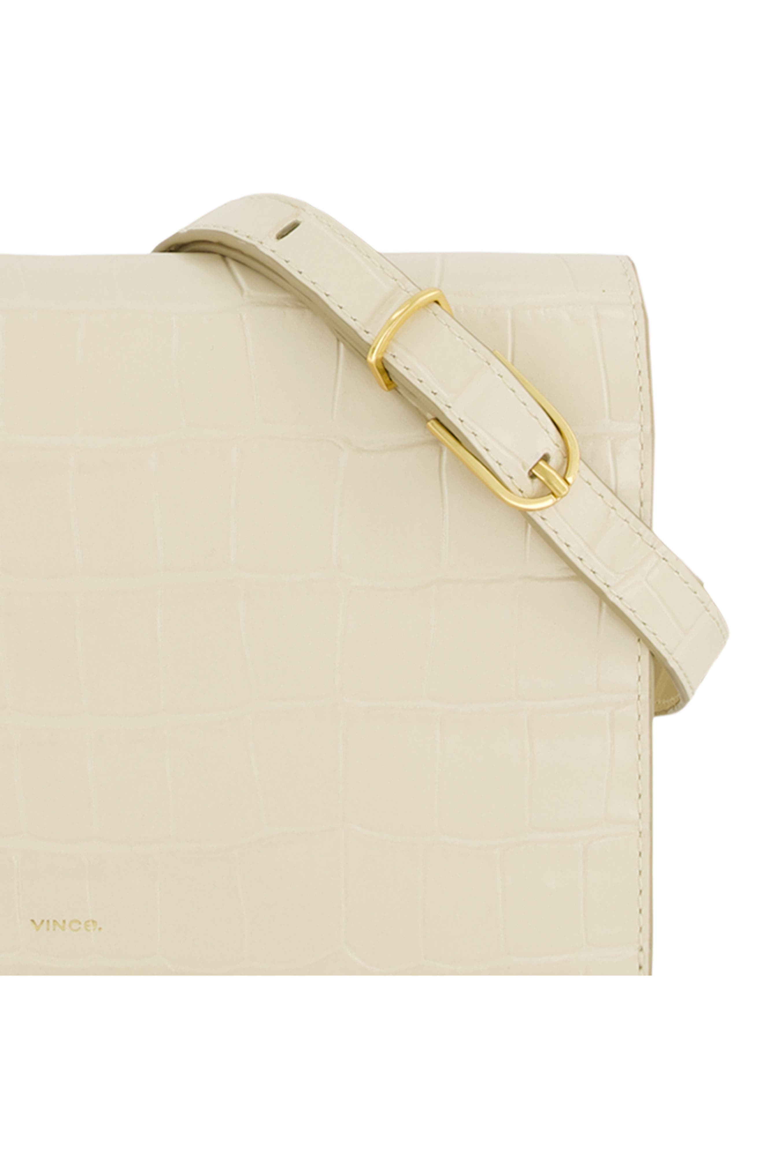 Croc Embossed Leather Crossbody Wallet, Alternate, color, MOONLIGHT