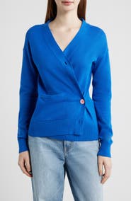 CISSA Button-Up Cotton Wrap Cardigan
