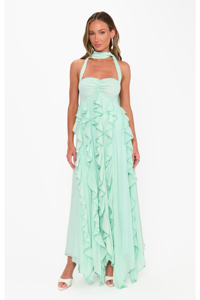 Gemma Ruffle Maxi Dress, Alternate, color, Jelly Mint