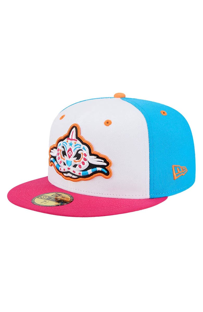 New Era Men's New Era White Carolina Mudcats Copa de la Diversión 59FIFTY Fitted Hat, Main, color, 