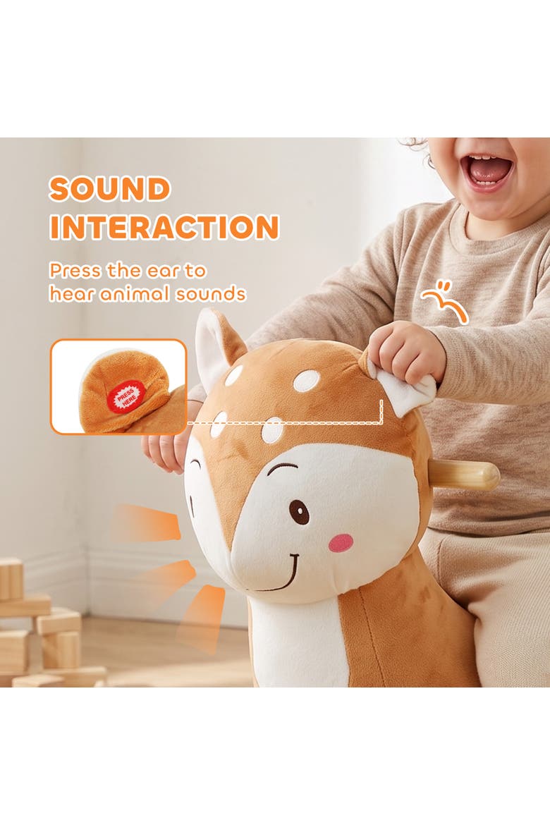 Spotted Deer Plush Rocking Animal, Alternate, color, Brown