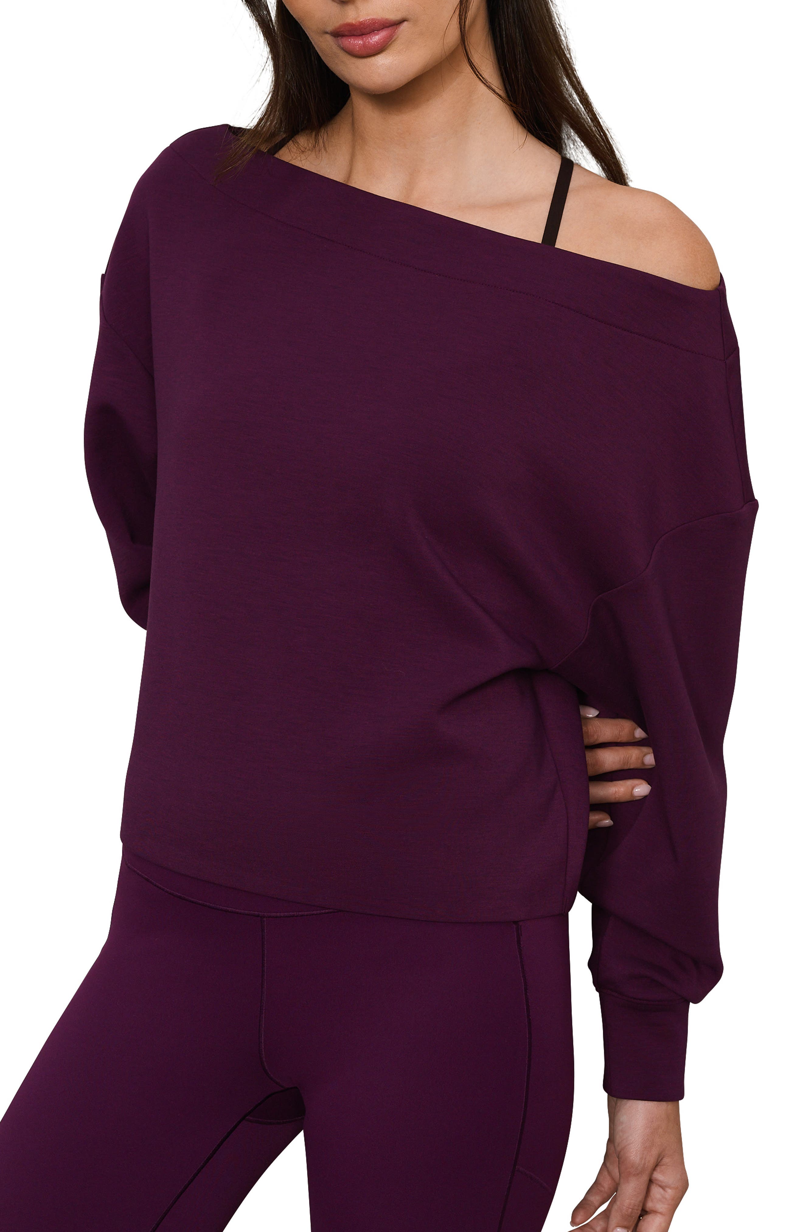 Rhone Dreamglow Bateau Sweatshirt In Dark Berry