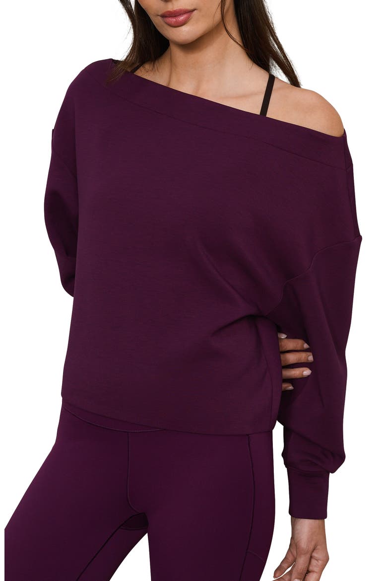 Dreamglow Bateau Sweatshirt, Main, color, DARK BERRY