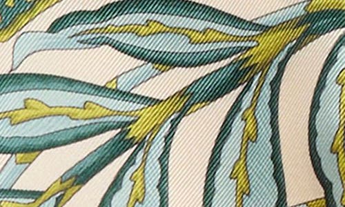 Ferragamo Leaf And Leopard Print Silk Scarf In Green