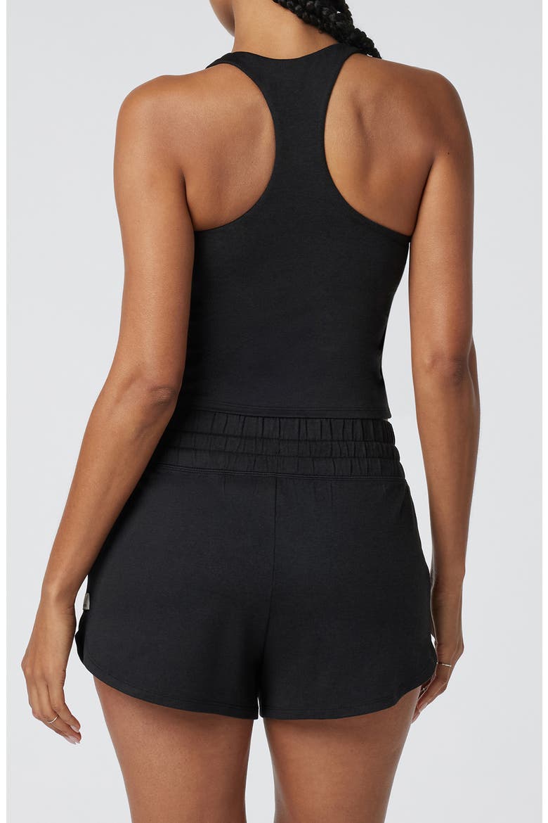 Halo 2.0 Performance Crop Racerback Tank Top, Alternate, color, BLACK HEATHER