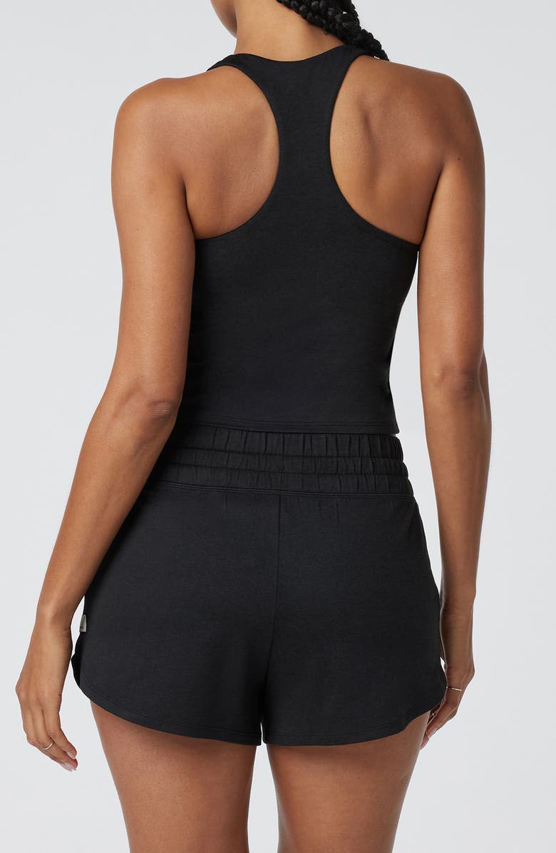 Vuori Halo 2.0 Performance Crop Racerback Tank Top, Alternate, color, Black Heather