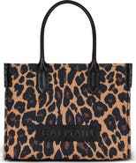 Balmain B-Army 36 Leopard Print Canvas Tote