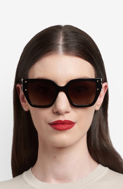 Carolina Herrera Her 53mm Gradient Square Geometric Sunglasses In Black
