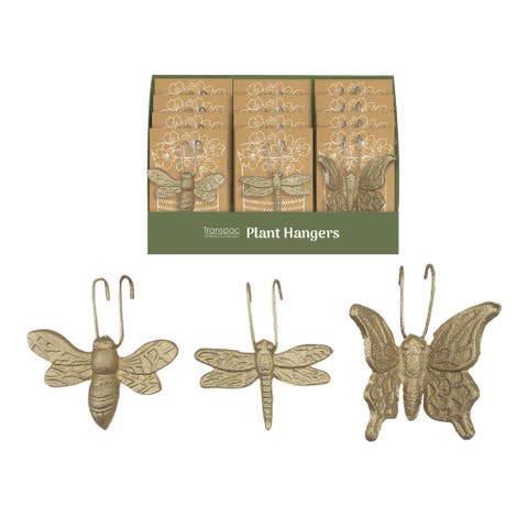 Iron Insect Plant Hangers Set of 12 Metallic for Spring Garden Decor