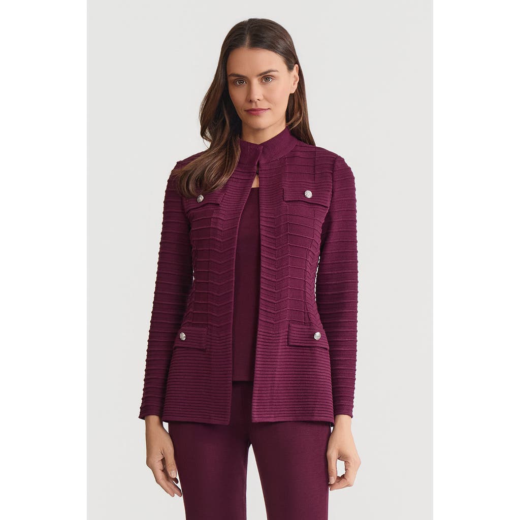 Ming Wang Tailored Tonal Ottoman Soft Knit Jacket