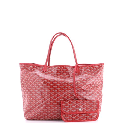 Pre-owned Goyard  Goyard Saint Louis Tote Coated Canvas Gm In Red