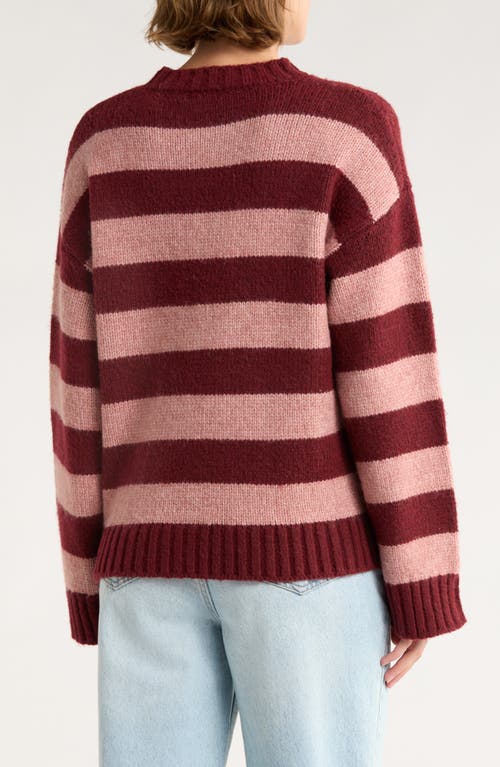 Vigoss Mossy Stripe Sweater In Red