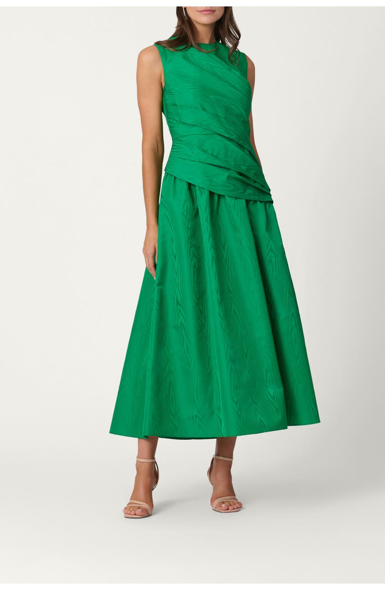 Shoshanna Midnight Moire Gabrielle Dress, Main, color, Vibrant Green