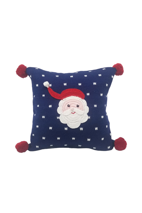 Melange Collection 10" Santa Pillow in Blue 