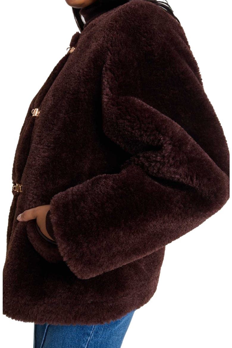 Short faux fur coat, Alternate, color, Brown