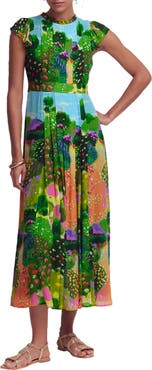 Boden Ruffle Pleated Maxi Dress