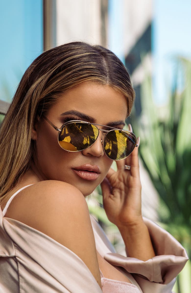 DIFF x Khloé Koko 63mm Oversize Aviator Sunglasses, Alternate, color,