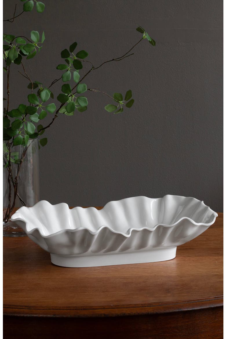 Vida Bloom Large Rectangular Bowl, Alternate, color, White