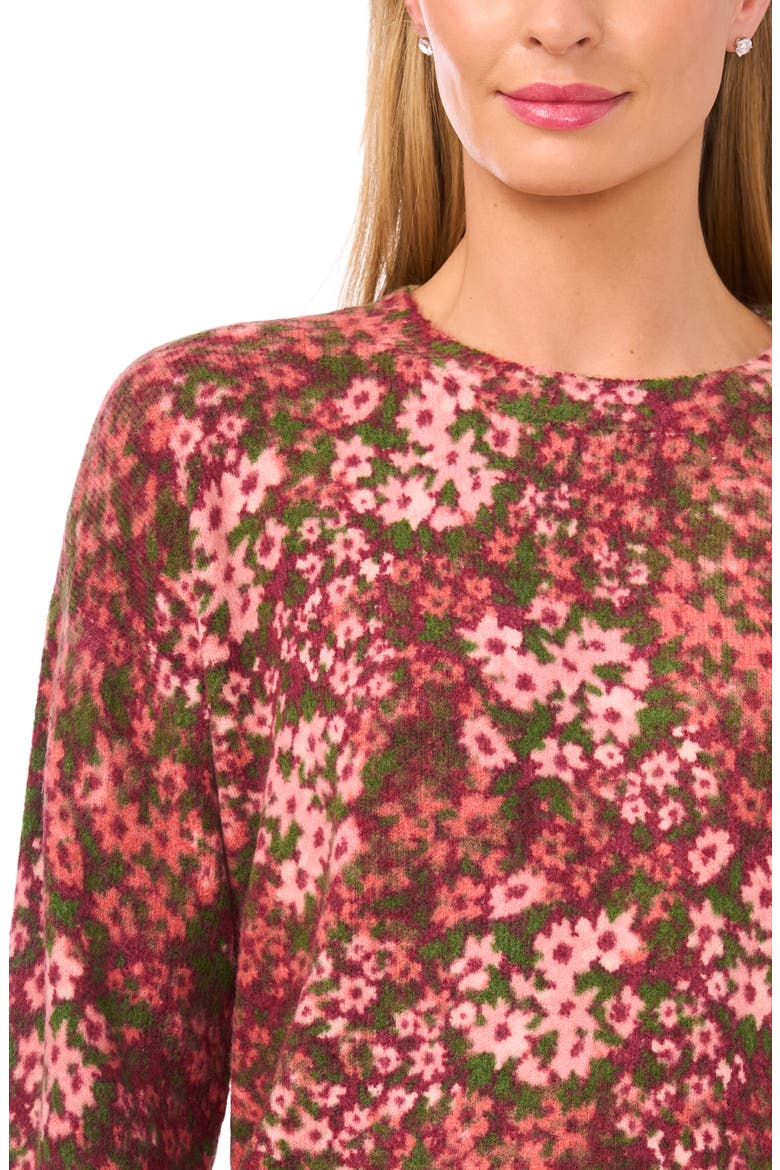 Print Sweater, Alternate, color, BURGUNDY FLORAL MULTI