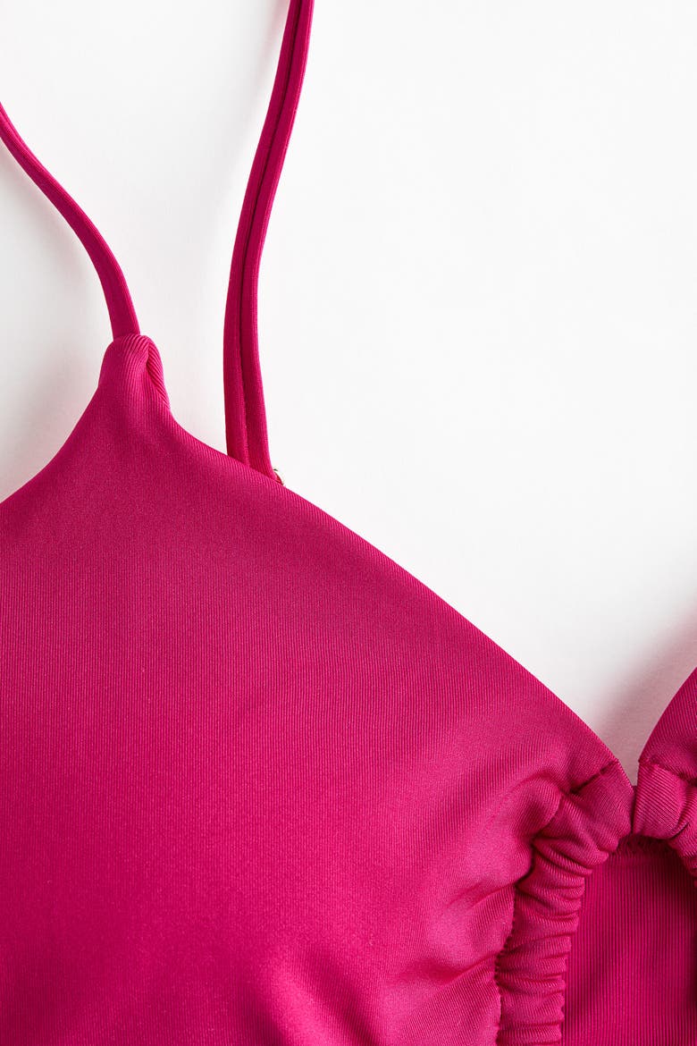 Padded Bikini Top, Alternate, color, Dark pink
