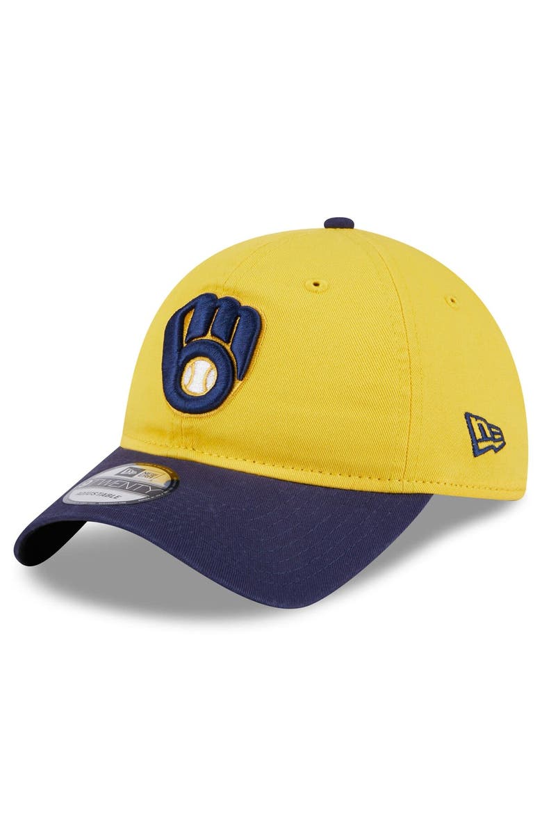 New Era Men's New Era  Gold/Navy Milwaukee Brewers 2024 Spring Training 9TWENTY Adjustable Hat, Alternate, color, 