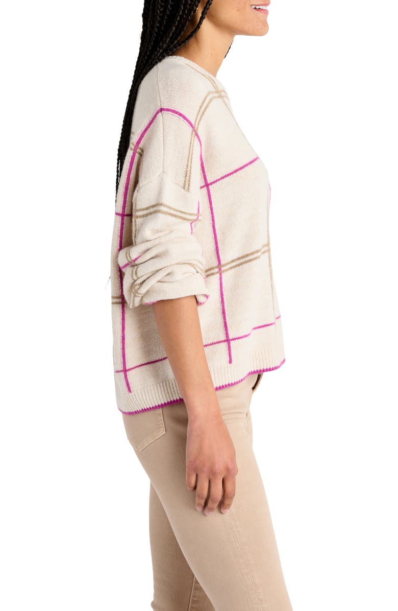 Splendid Greta Windowpane Plaid Jacquard Sweater, Alternate, color, 