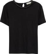 Zimmermann Crystal Embellished Linen T-Shirt