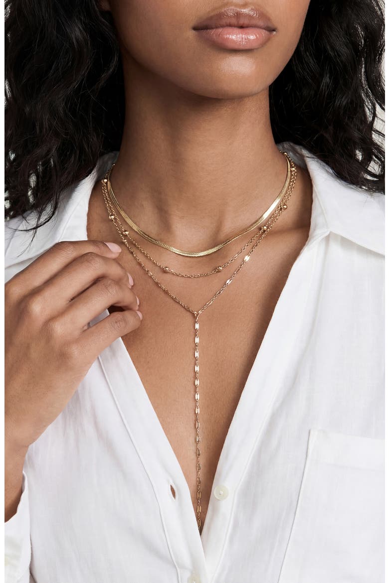 Trio Dainty Layered Necklace, Alternate, color, GOLD