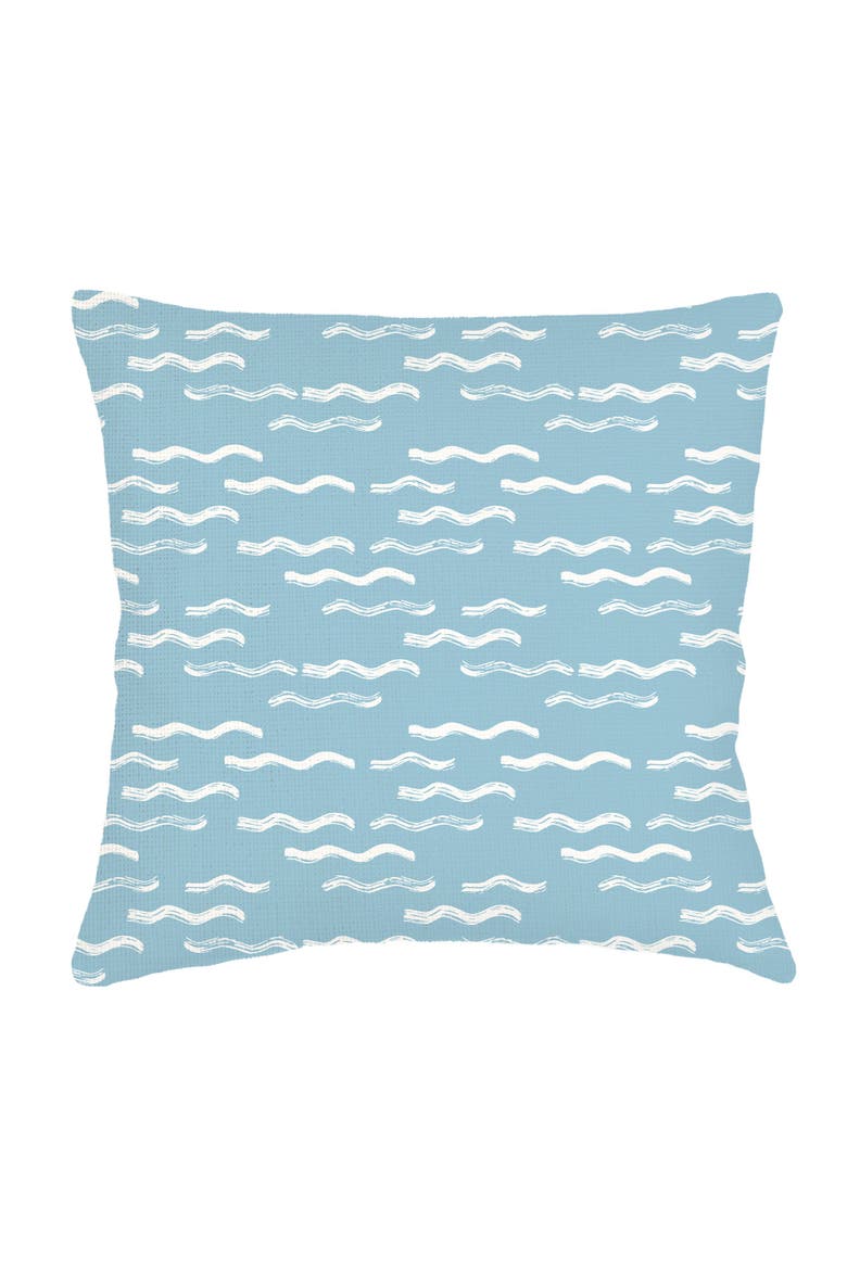 Wave Pool Blue Linen Euro Pillow 26x26 with Down Insert, Main, color, Blue