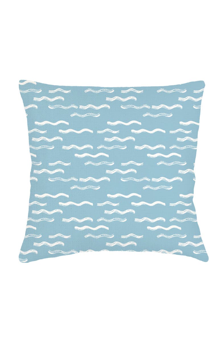 Anaya Wave Pool Blue Linen Euro Pillow 26x26 with Down Alternative Insert, Main, color, Blue