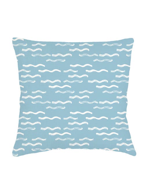 Anaya Wave Pool Blue Linen Euro Pillow 26x26 With Down Alternative Insert In Blue
