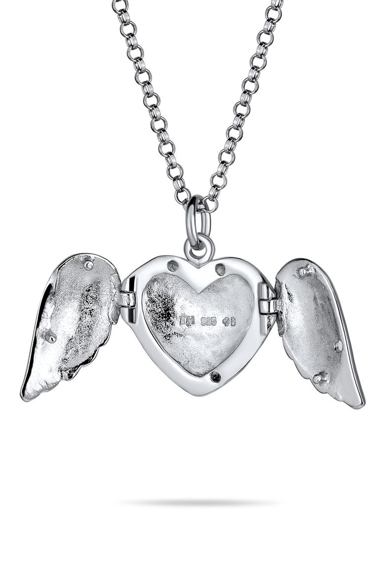 Guardian Angel Wing Necklace, Alternate, color, SILVER