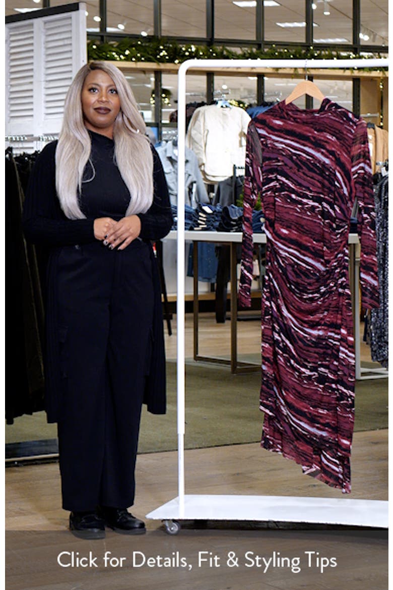 Zariyah Print Long Sleeve Body-Con Midi Dress video