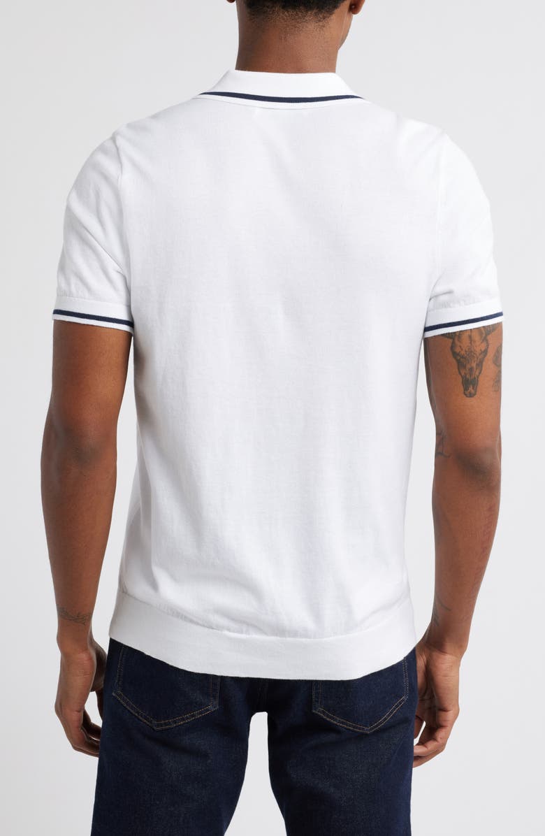 Original Penguin Vertical Stripe Short Sleeve Cotton Polo Sweater, Alternate, color,