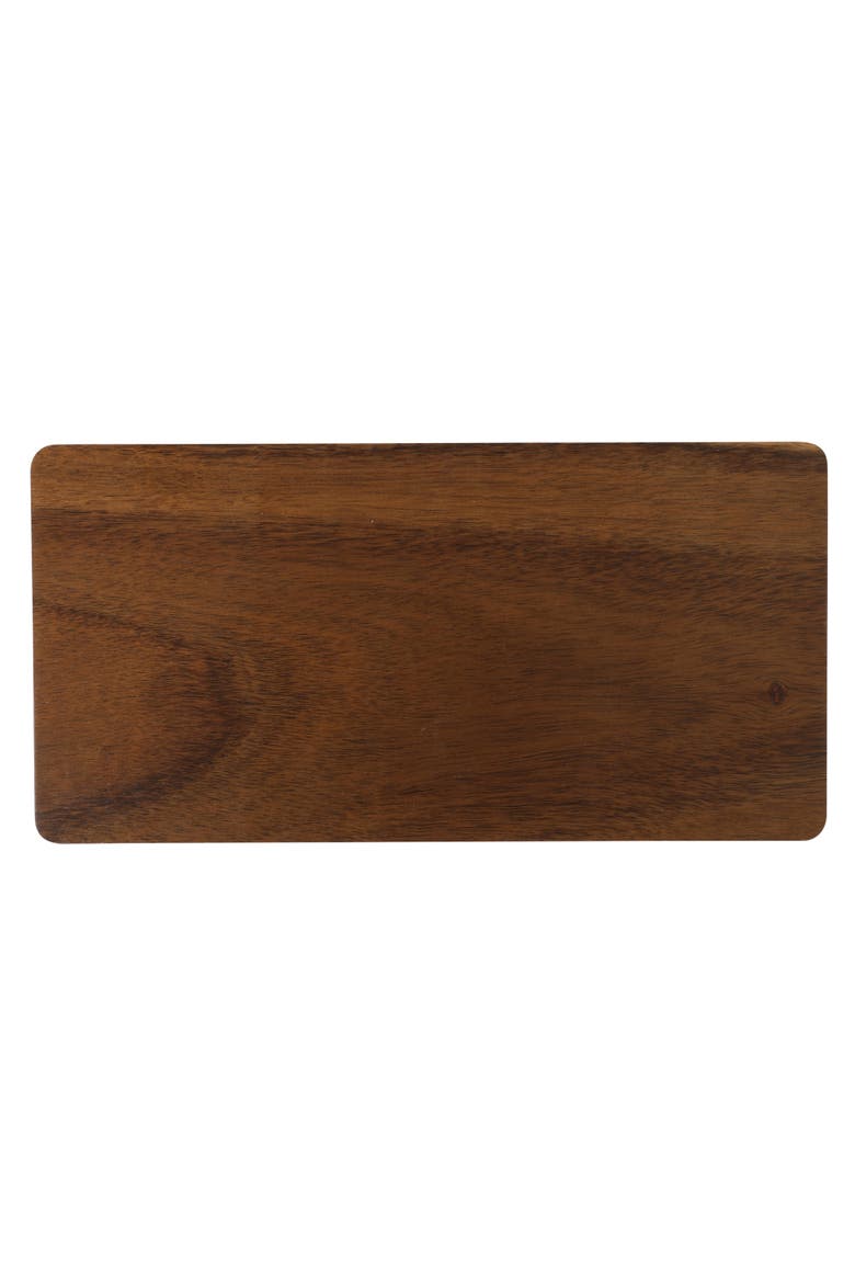 Gracious Dining 3-Section Stoneware Serving Tray with Acacia Lid, Alternate, color, Taupe