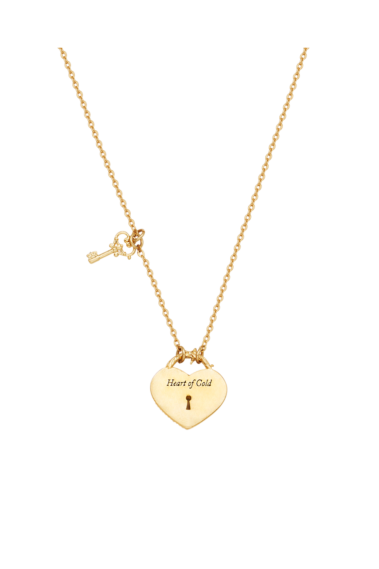 Eve Heart Lock & Key Necklace, Alternate, color, Gold